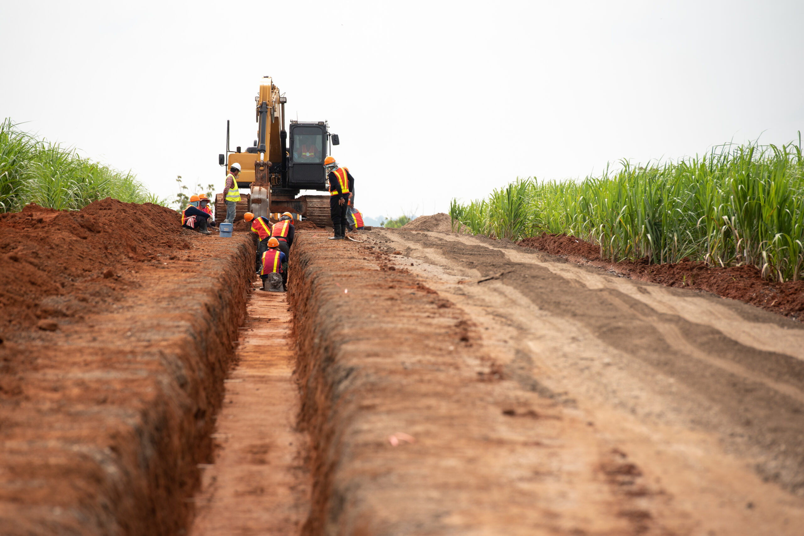 Group,Of,Worker,And,Construction,Engineer,Wear,Safety,Uniform,Excavation